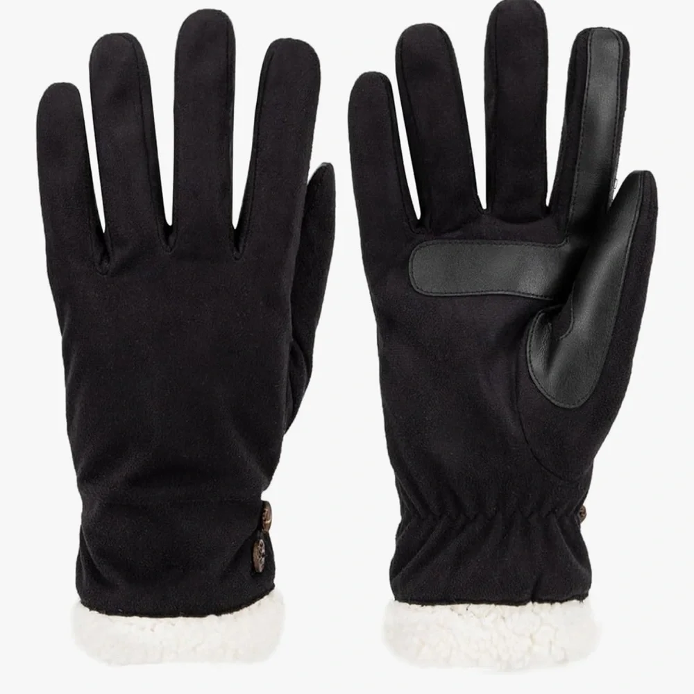 NWT Isotoner Water Repellent Microsuede Touchscreen‎ Sherpa Lined Gloves L/XL - Picture 4 of 8